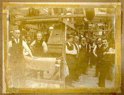 Copyright of Macclesfield Museums

Inside the weaving shed at the Macclesfield Silk Manufacturing Society mill at London Road in 1900